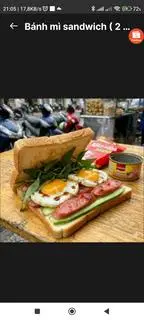 Hình ảnh Bánh mì sandwich ( 2 bánh + 2 ốp la + 1 xúc xích ) thơm ngon
