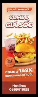 Hình ảnh Combo burger khoai nước