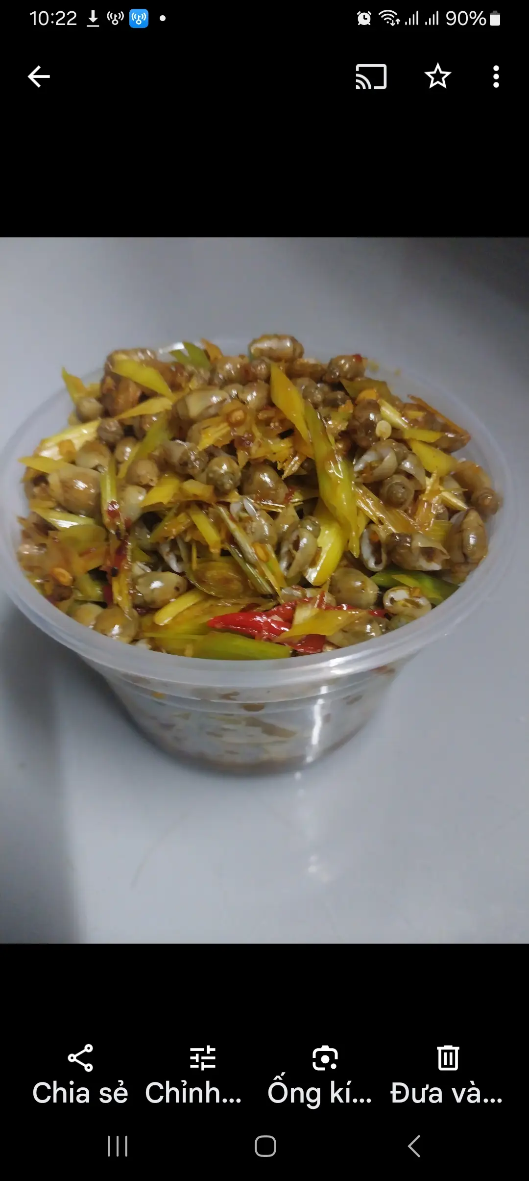 Hình ảnh ốc mở méo miền trung xào sả ơt phần 300ga.