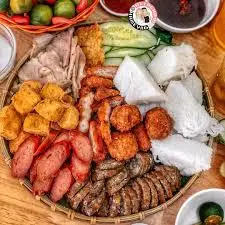 Hình ảnh Mẹt bún đậu nem chua rán+tôm ram đât+ chả cốm