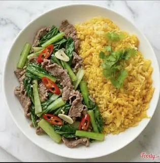Hình ảnh Cơm rang rau cải xào bò