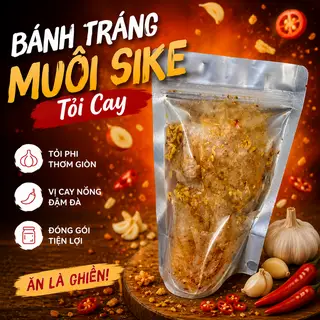 Hình ảnh (Túi 100g) Bánh Tráng Tỏi Cay Muối Sike