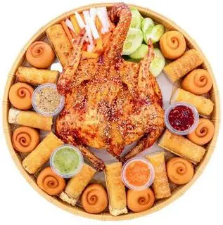 Hình ảnh combo gà quay lên mẹt 