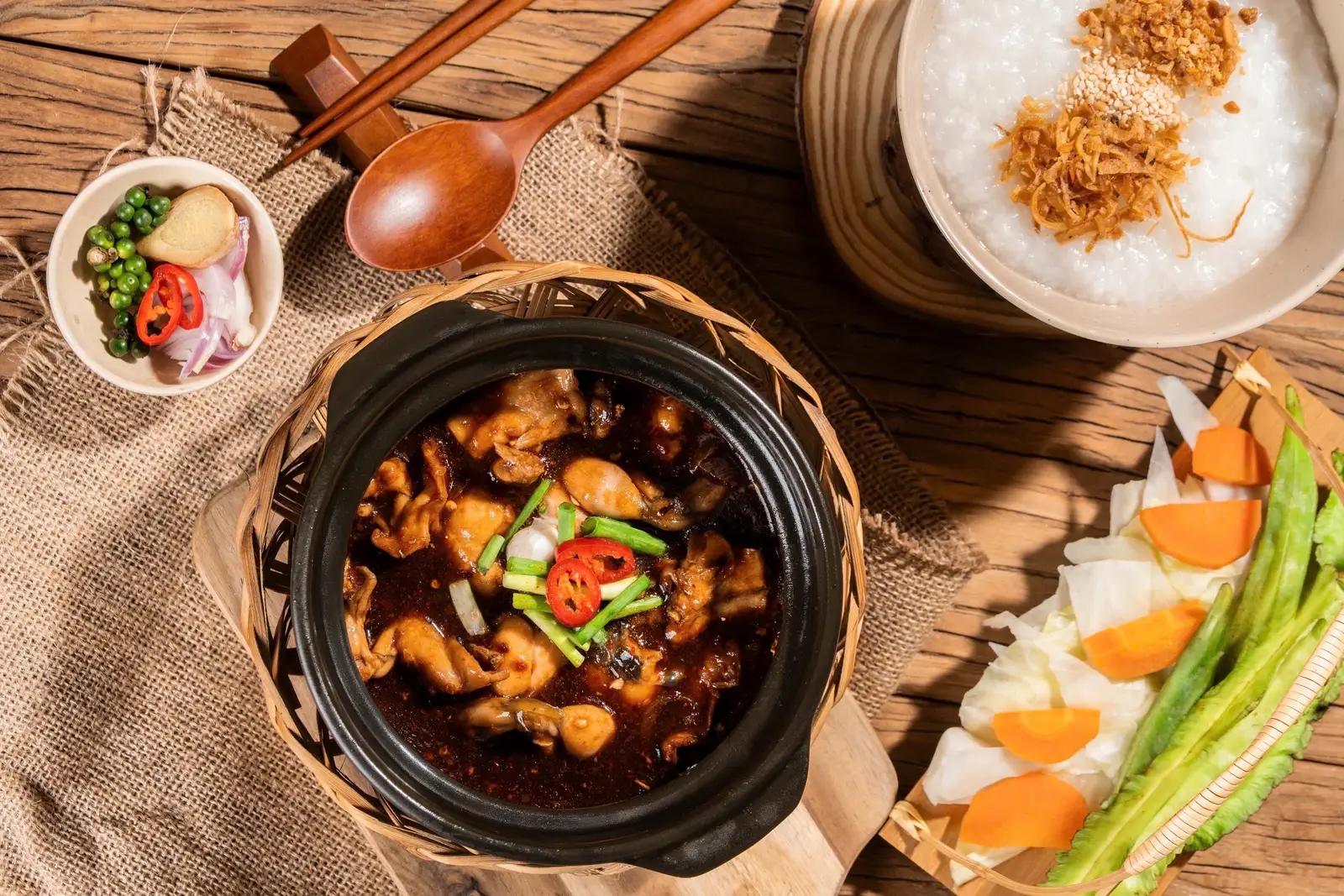 Hình ảnh Combo 4 - Phần Ếch ( 3 con )- 2 tô cháo - 2 phần rau