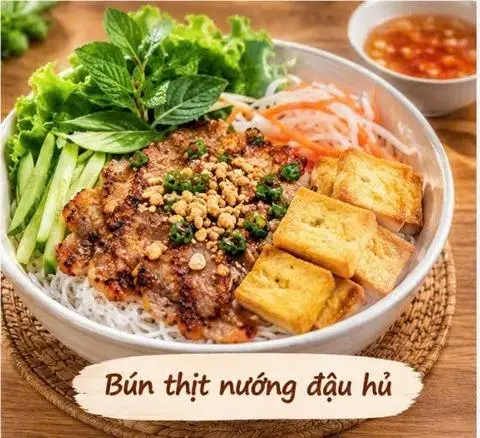 Hình ảnh Bún thịt nướng đậu hủ