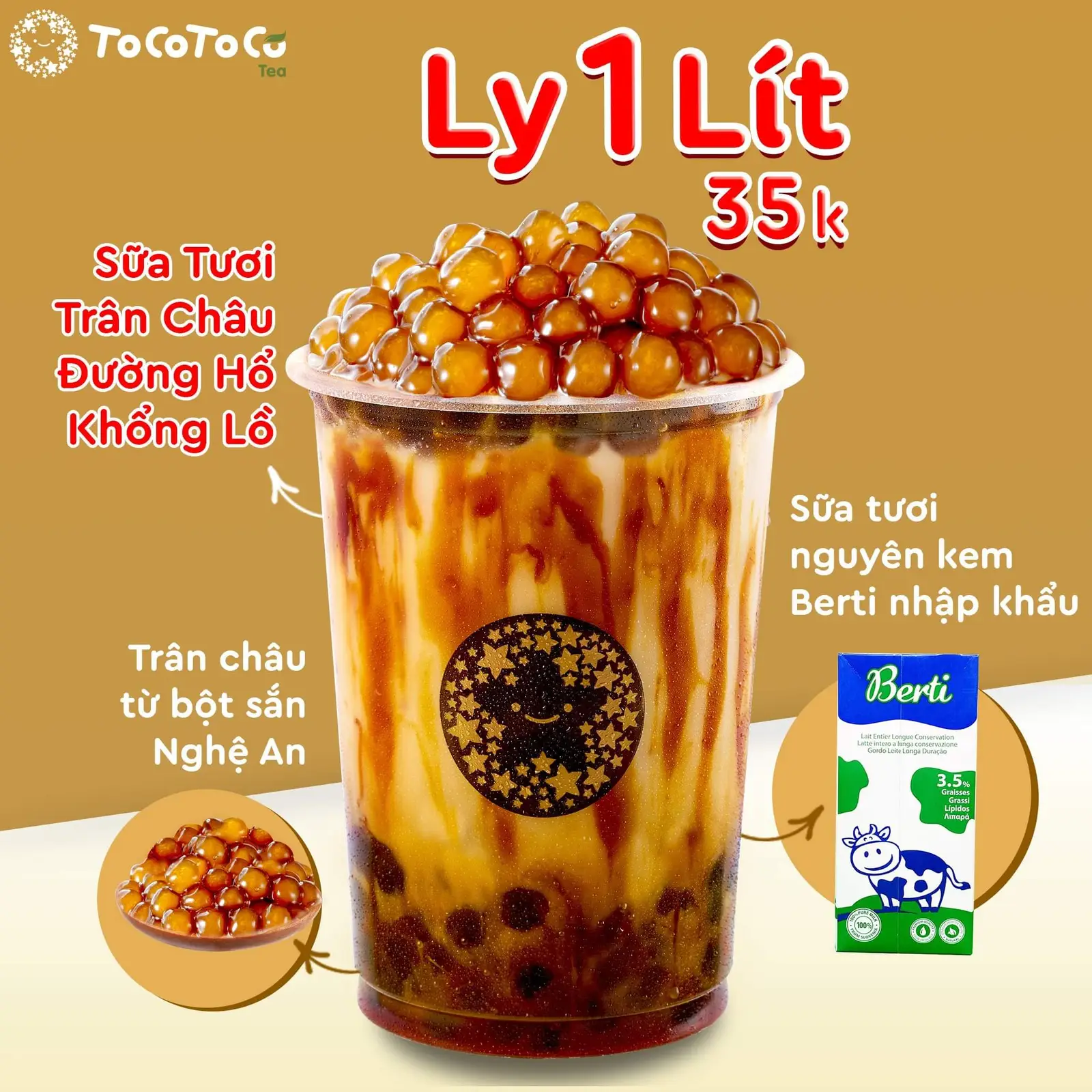 Hình ảnh Sữa tươi trân châu đường đen khổng lồ