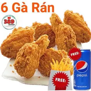 Hình ảnh 4 Đùi gà ,1 cánh,1 gà viên, khoai tây, 1 Pepsi
