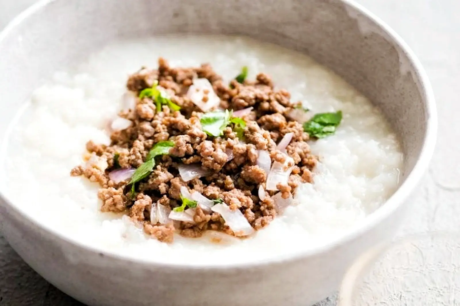Hình ảnh cháo thịt bò bầm