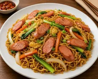Hình ảnh Mì xào xúc xích 