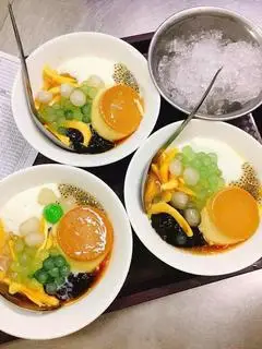 Hình ảnh Sữa chua caramel trân châu thạch