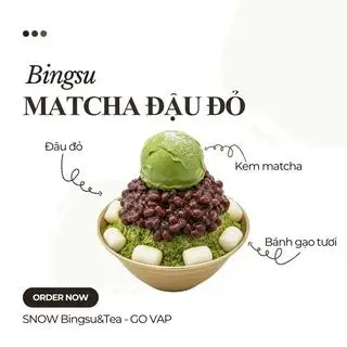 Hình ảnh BINGSU MATCHA ĐẬU ĐỎ
