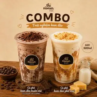 Hình ảnh Combo Trải Nghiệm Kem Dẻo - 02 Ly Cà Phê Kem Dẻo Buôn Mê Và Kem Dẻo Phô Mai