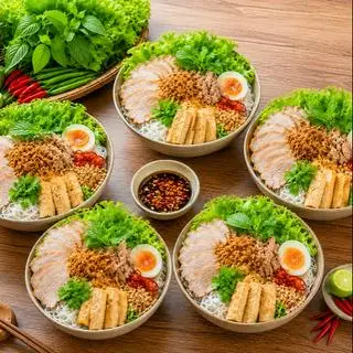 Hình ảnh COMBO 5 Hộp Bún Thịt Luộc Nước Tương ( Full Topping )