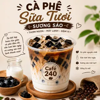 Hình ảnh Cà phê sữa tươi Sương sáo 