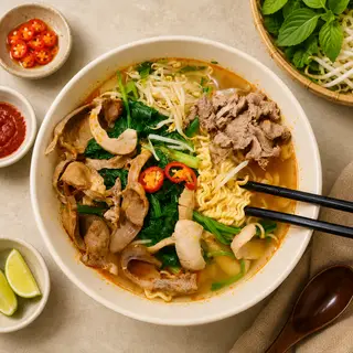 Hình ảnh Mì tim cật - bò chua cay