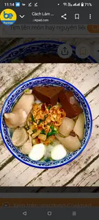 Hình ảnh bánh canh & Nui thịt viên huyết và da heo 