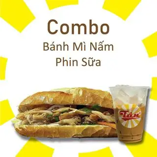 Hình ảnh Combo Bánh Mì Nấm Chay + Phin Sữa