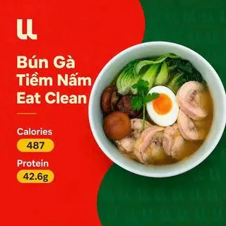 Hình ảnh Bún Gà Tiềm Nấm Nước Trong - Chicken & Mushroom Noodle Soup