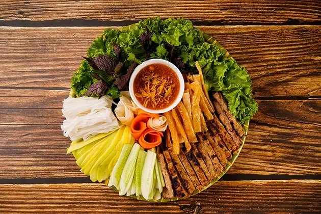 Hình ảnh combo nem nướng Nha Trang + trà chanh