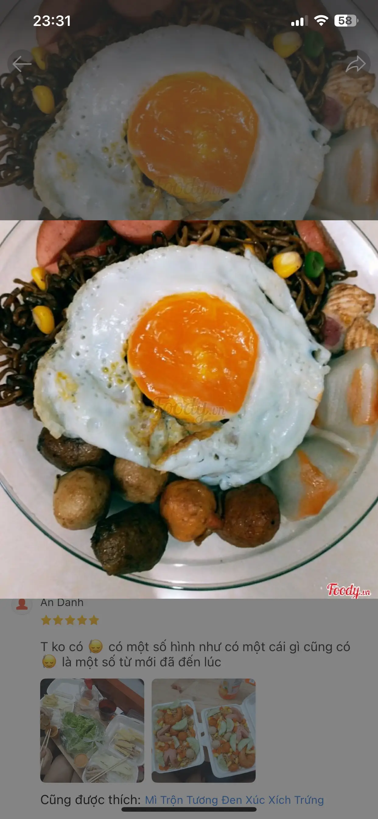Hình ảnh Mì trộn tương đen full topping