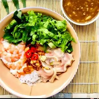 Hình ảnh Bún thịt luộc tôm tươi mắm nêm đặc biệt