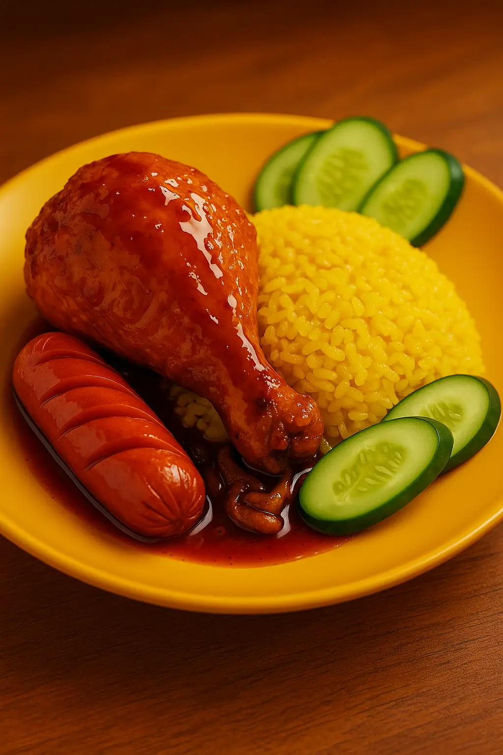 Hình ảnh Cơm Đùi Gà - Xúc xích nướng