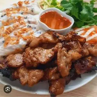 Hình ảnh bánh cuốn thịt nướng 
