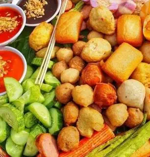 Hình ảnh Combo thập cẩm 12 món sốt mắm tỏi - 1 ly trà tắc