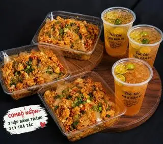 Hình ảnh Combo 4 (3 bánh tráng mỡ hành + 3 trà tắc)