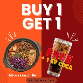 Hình ảnh Mì Cay Kim Chi Bò tặng Coca