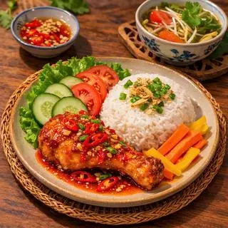 Hình ảnh Cơm đùi  gà sốt Thái
