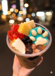 Hình ảnh Trà Sữa Thái Xanh Full Topping 