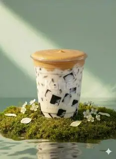 Hình ảnh Cafe Sữa Tươi Sương Sáo/ VN White Coffee Grass Jelly
