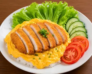 Hình ảnh Cơm Phủ Trứng Thịt Heo Chiên Xù / Rice Bowl with Tonkatsu and Egg