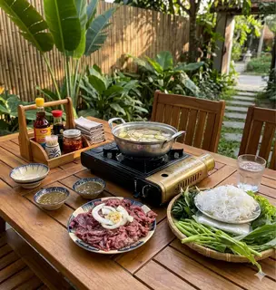 Hình ảnh Lẩu bò nhúng dấm đặc biệt (2 người ăn) – Đầy đủ rau, bún