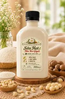 Hình ảnh Sữa gạo - hạt điều - macca