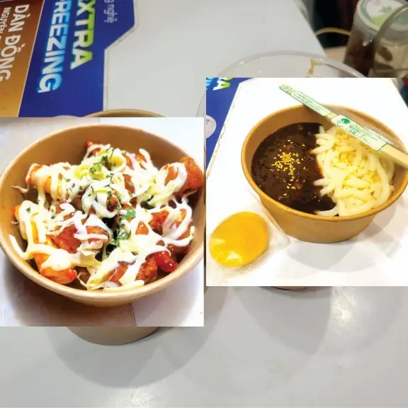 Hình ảnh Combo: M : Gà Viên Chua Ngọt Phủ Pho Mai ( Size M ) + Mỳ Tương Đen