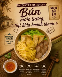 Hình ảnh Bún nước tương thịt khìa hoành thánh
