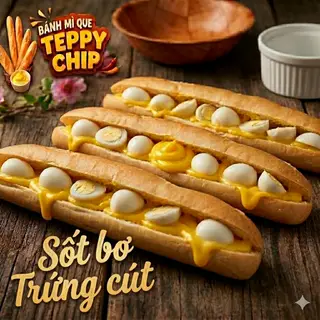 Hình ảnh Bánh mì que sốt bơ trứng cút