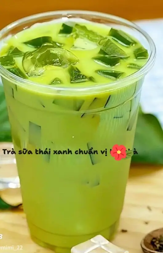 Hình ảnh Trà sữa thái xanh- topping nhà làm