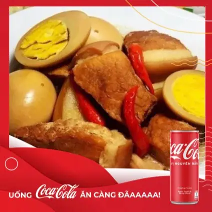Hình ảnh Cơm thịt kho tàu + Coca Cola