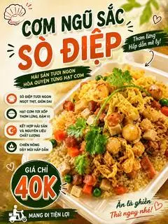 Hình ảnh Cơm chiên ngũ sắc sò điệp