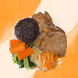 Hình ảnh Cơm gạo lứt đen sườn cốt lết