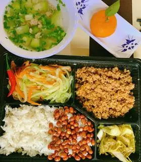 Hình ảnh cơm thịt chưng mắm tép