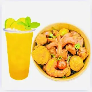 Hình ảnh COMBO  VIÊN CHIÊN MẮM TỎI ( Size 3 ) + 1 TRÀ KHỔNG LỒ ( Không Topping )