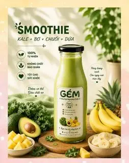 Hình ảnh SMOOTHIE - KALE + BƠ + CHUỐI + DỨA