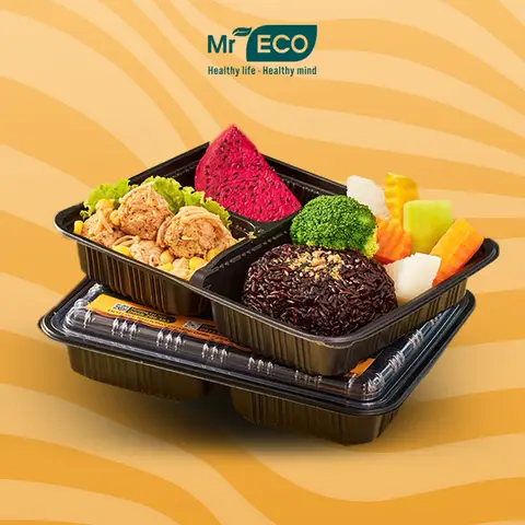 Hình ảnh Cơm gạo lứt lườn gà viên sốt ngô nấm