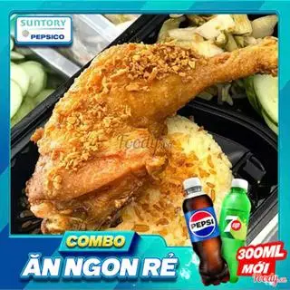 Hình ảnh Combo Cơm Gà Góc Tư + nước ngọt 390ml