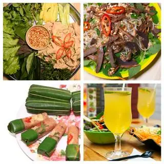 Hình ảnh Combo 3( tặng 2 sữa đậu) Gồm 1 nem tai, 1 nộm sứa , 5 phở cuốn bò