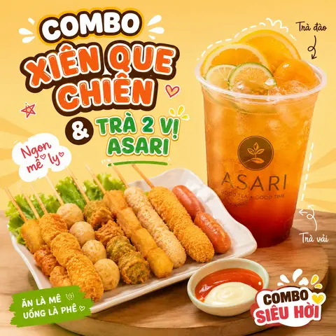 Hình ảnh Combo 1 xiên que+ thức uống